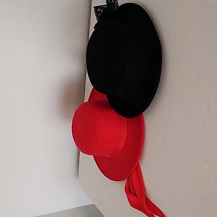 Lot Of 2 Women's Red & Black Wool Hats